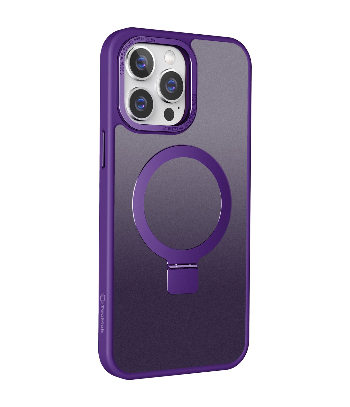 Purple Ringkick Frosted Case for iPhone 15 Pro