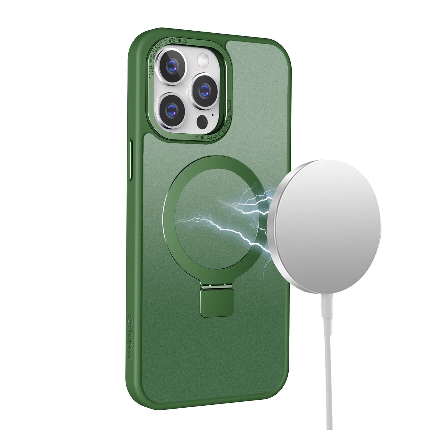 Green Ringkick Frosted Case for iPhone 16