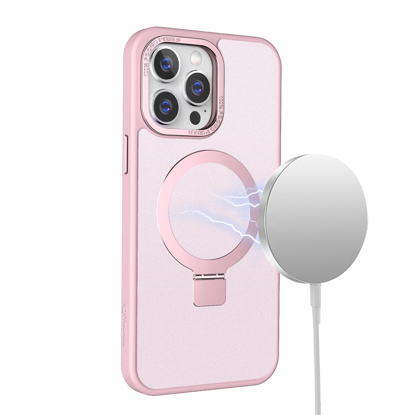Pink Ringkick Frosted Case for iPhone 12 Pro Max