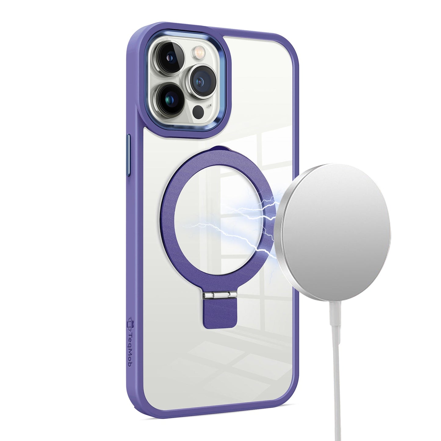 Purple Ringkick Frame Case for iPhone 16 Pro Max