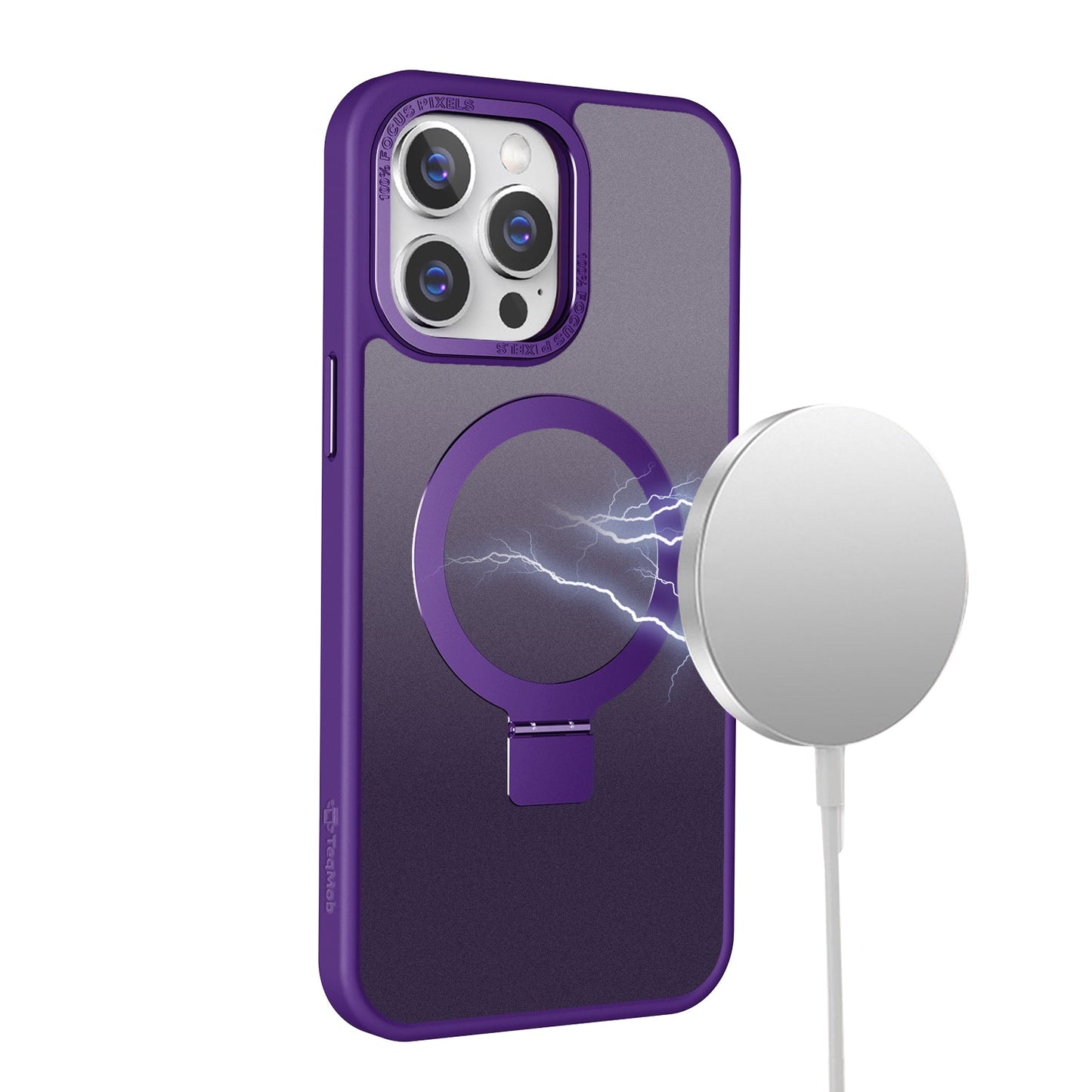 Purple Ringkick Frosted Case for iPhone 16