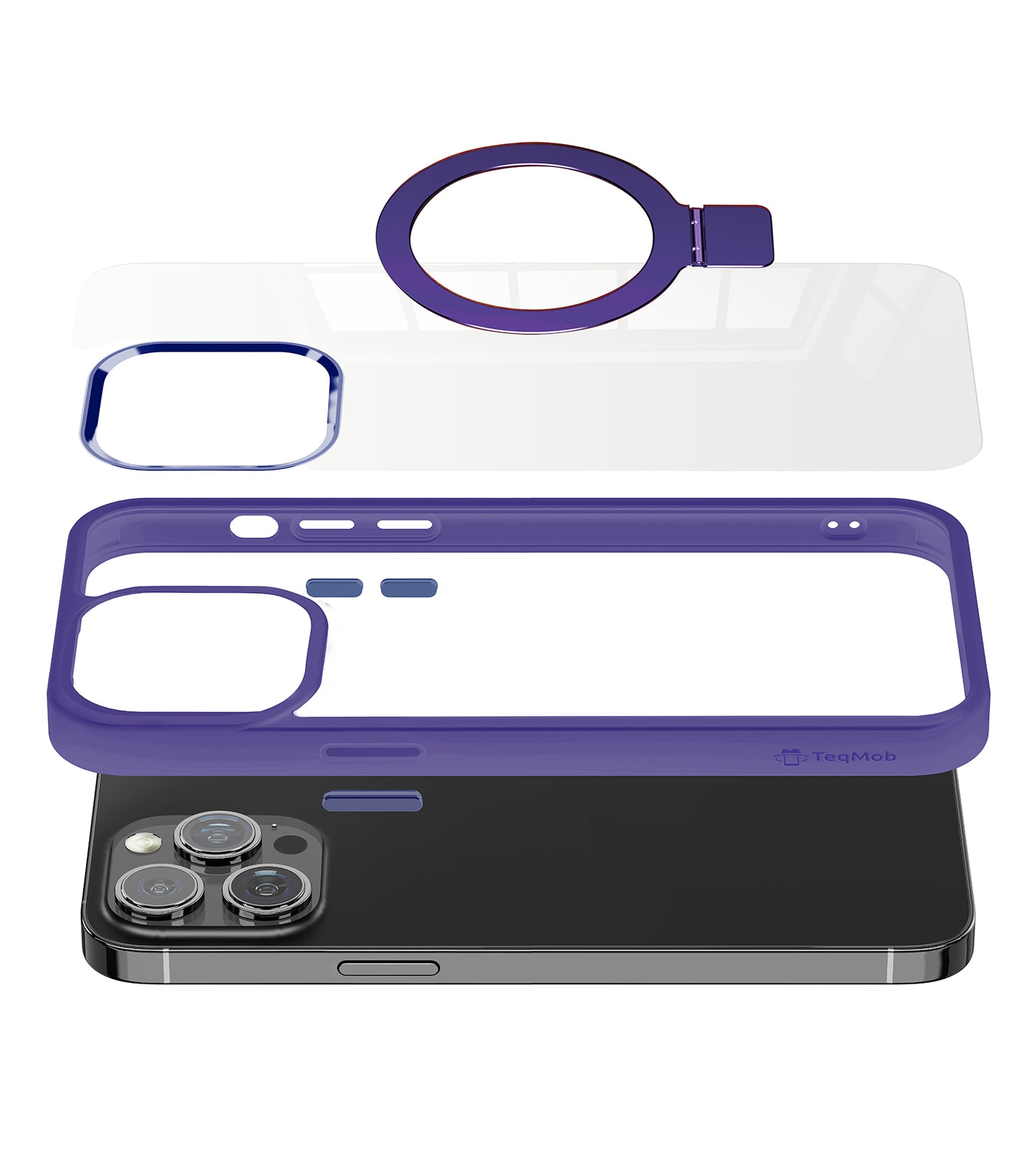 Purple Ringkick Frame Case for iPhone 15 / 14 / 13