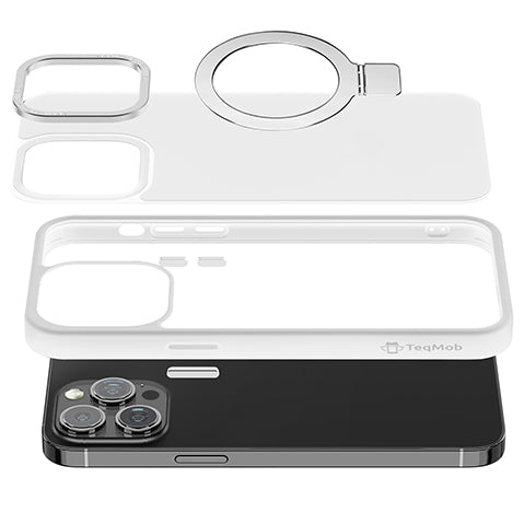 White Ringkick Frosted Case for iPhone 16 Pro
