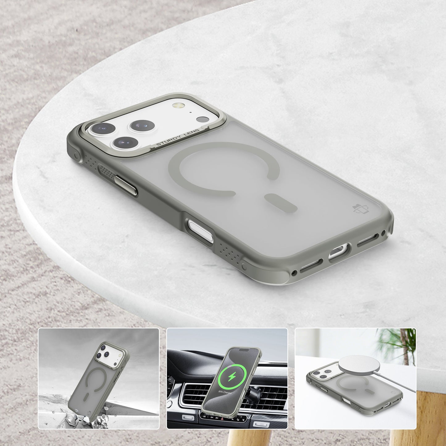Gray Smoked Bumper with Magnetic Compatibility for iPhone 17 6.1