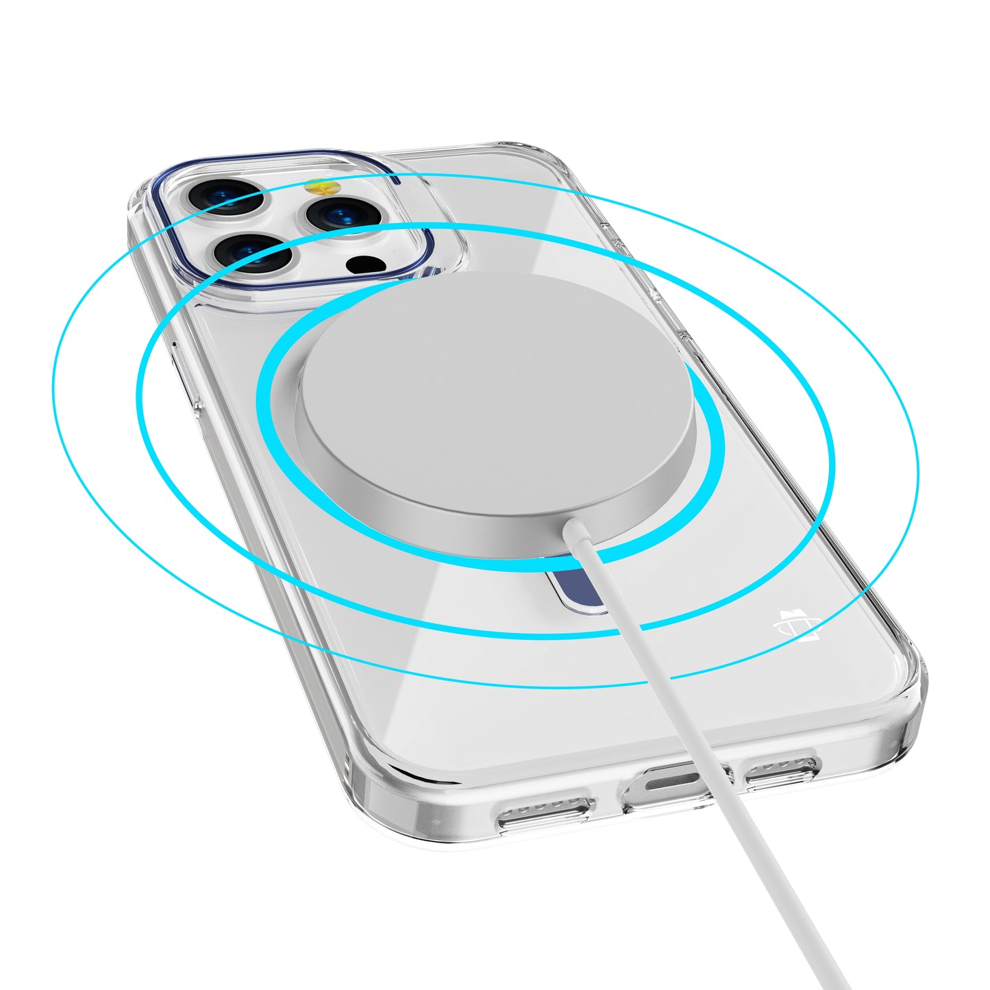 Navy Blue Pure Clear Magnetic Case in Package for iPhone 16