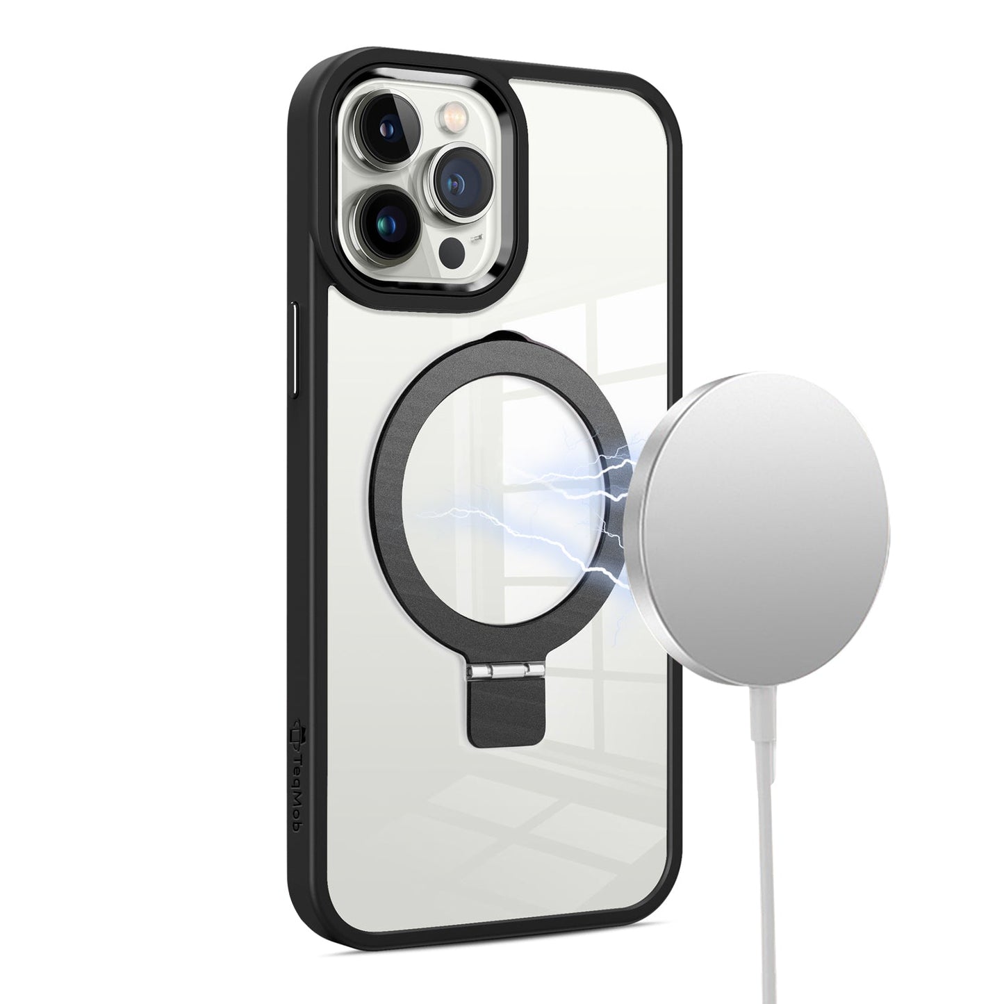 Black Ringkick Frame Case for iPhone 16