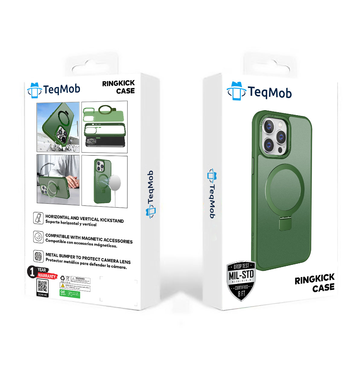 Green Ringkick Frosted Case for iPhone 16
