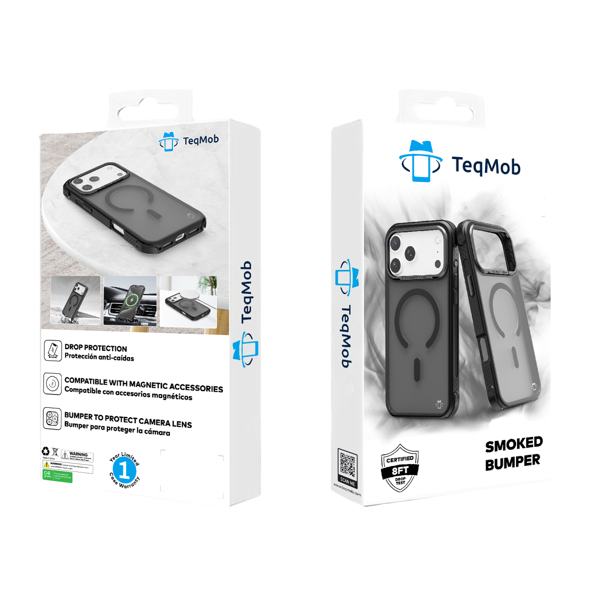 Black Smoked Bumper with Magnetic Compatibility for iPhone 17 Pro