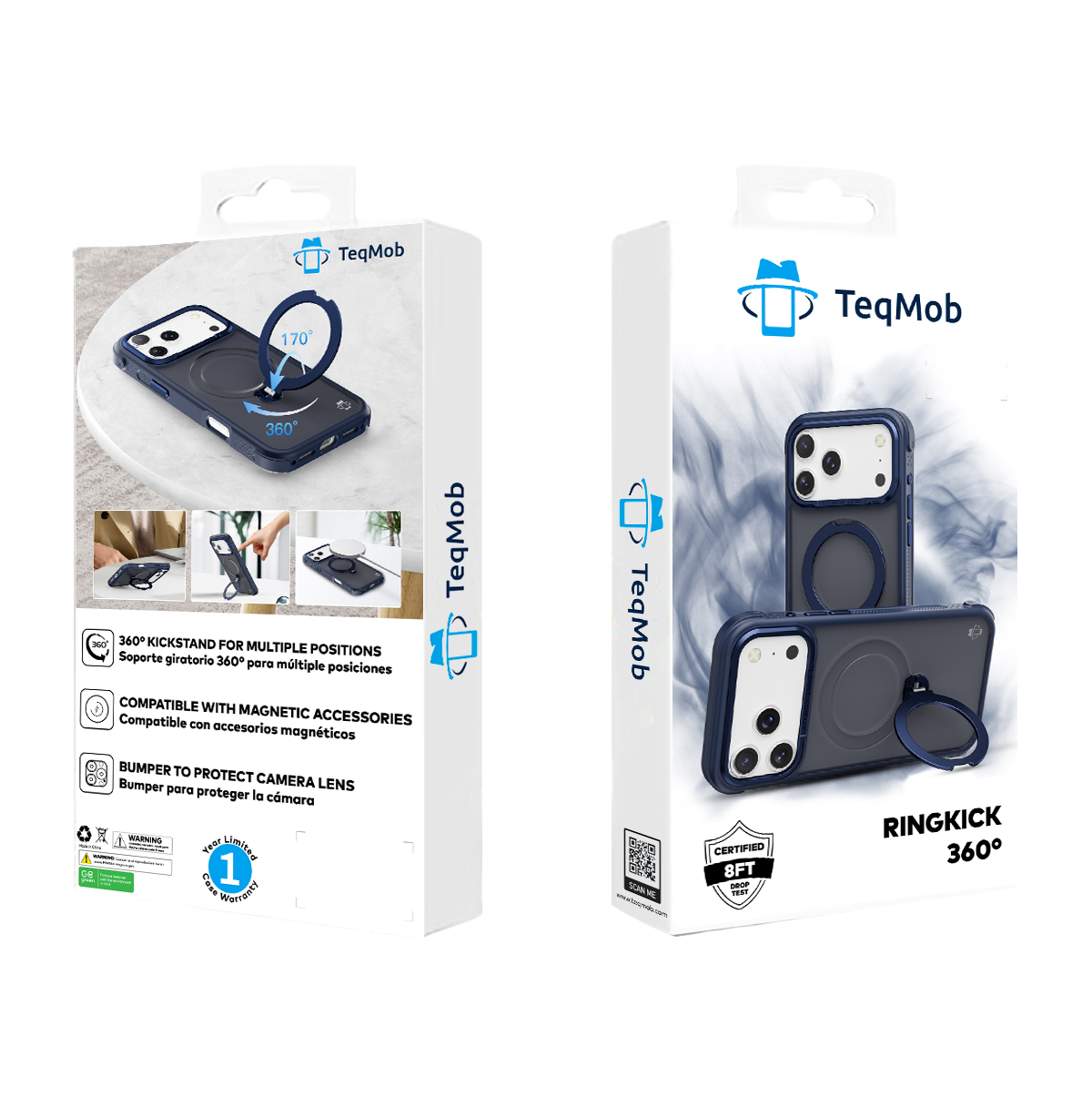 Navy Blue Frosted Bumper with 360° Magnetic Kickstand for iPhone 17 Air
