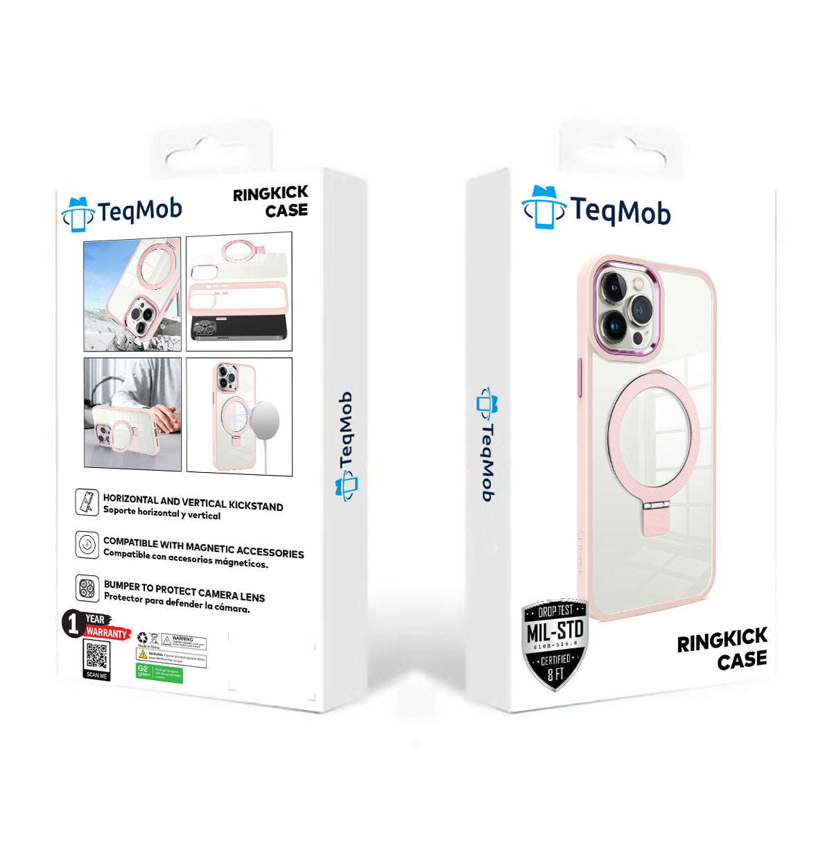 Pink Ringkick Frame Case for iPhone 16 Pro Max