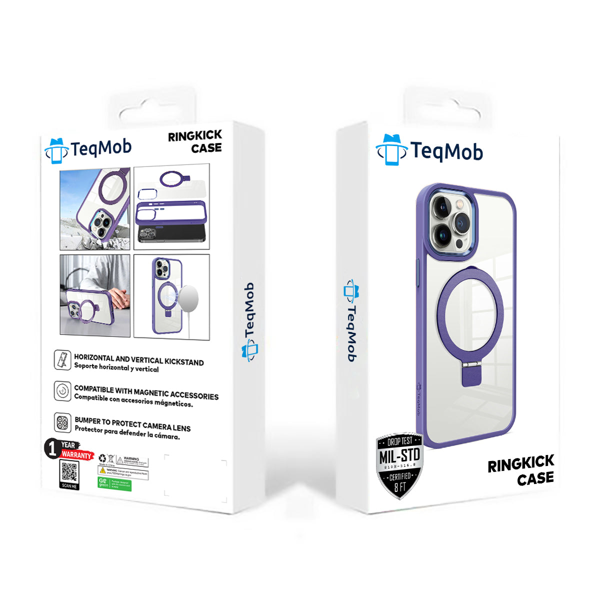 Purple Ringkick Frame Case for iPhone 16 Pro Max