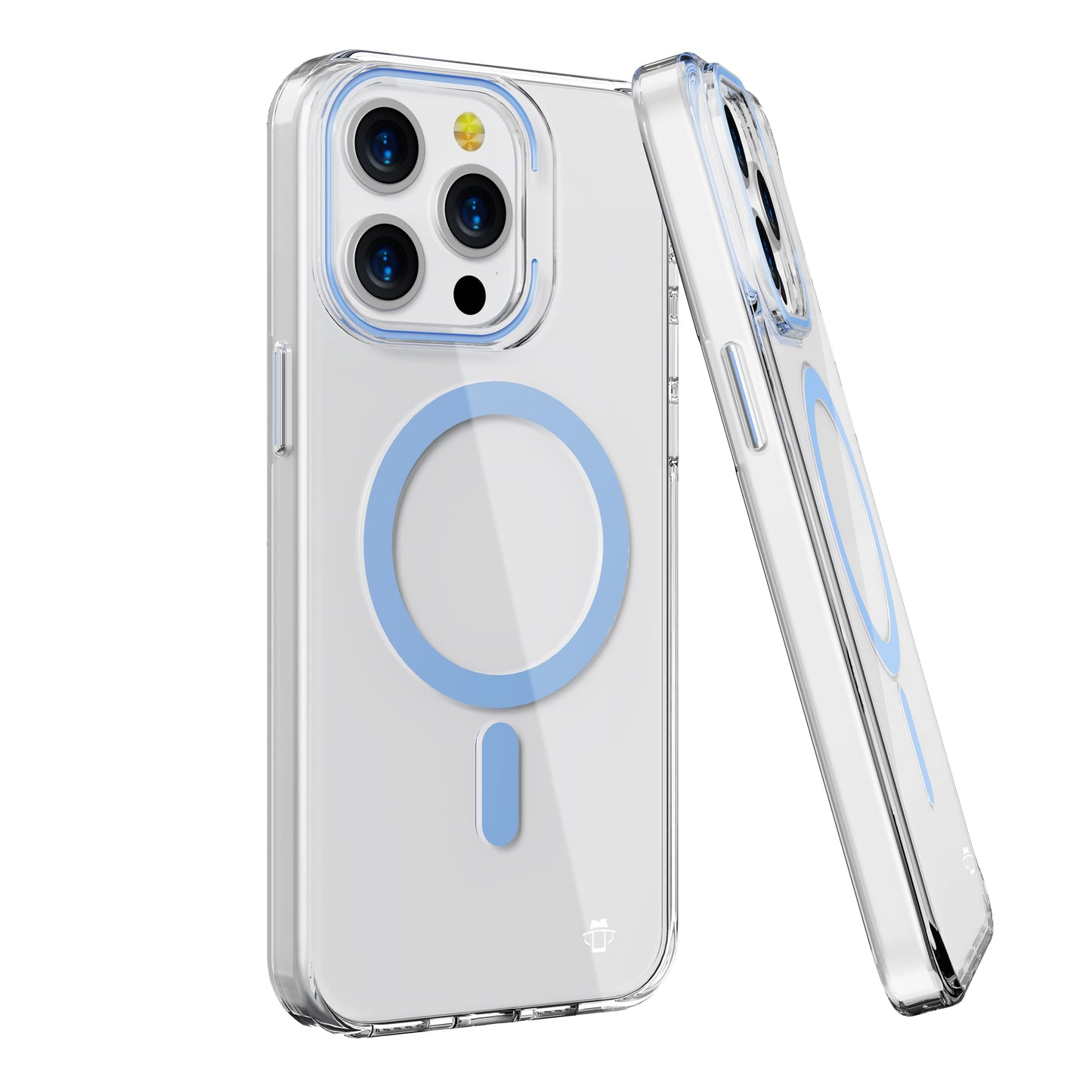Light Blue Pure Clear Magnetic Case in Package for iPhone 16