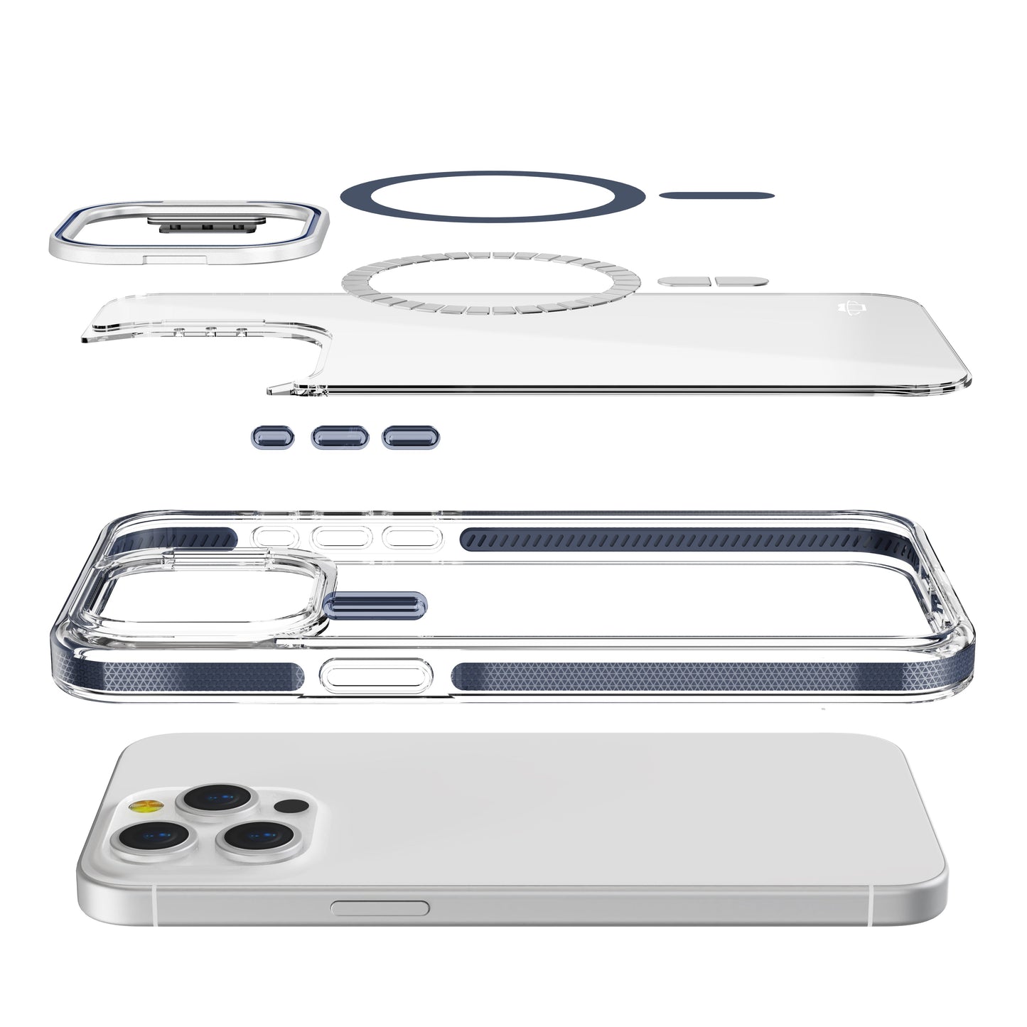 Blue Camera Kickstand Case with Magnetic Compatibility for iPhone 16 Plus