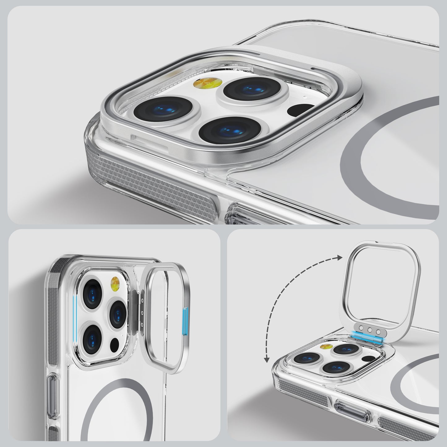 Titanium Camera Kickstand Case with Magnetic Compatibility for iPhone 13 Pro Max