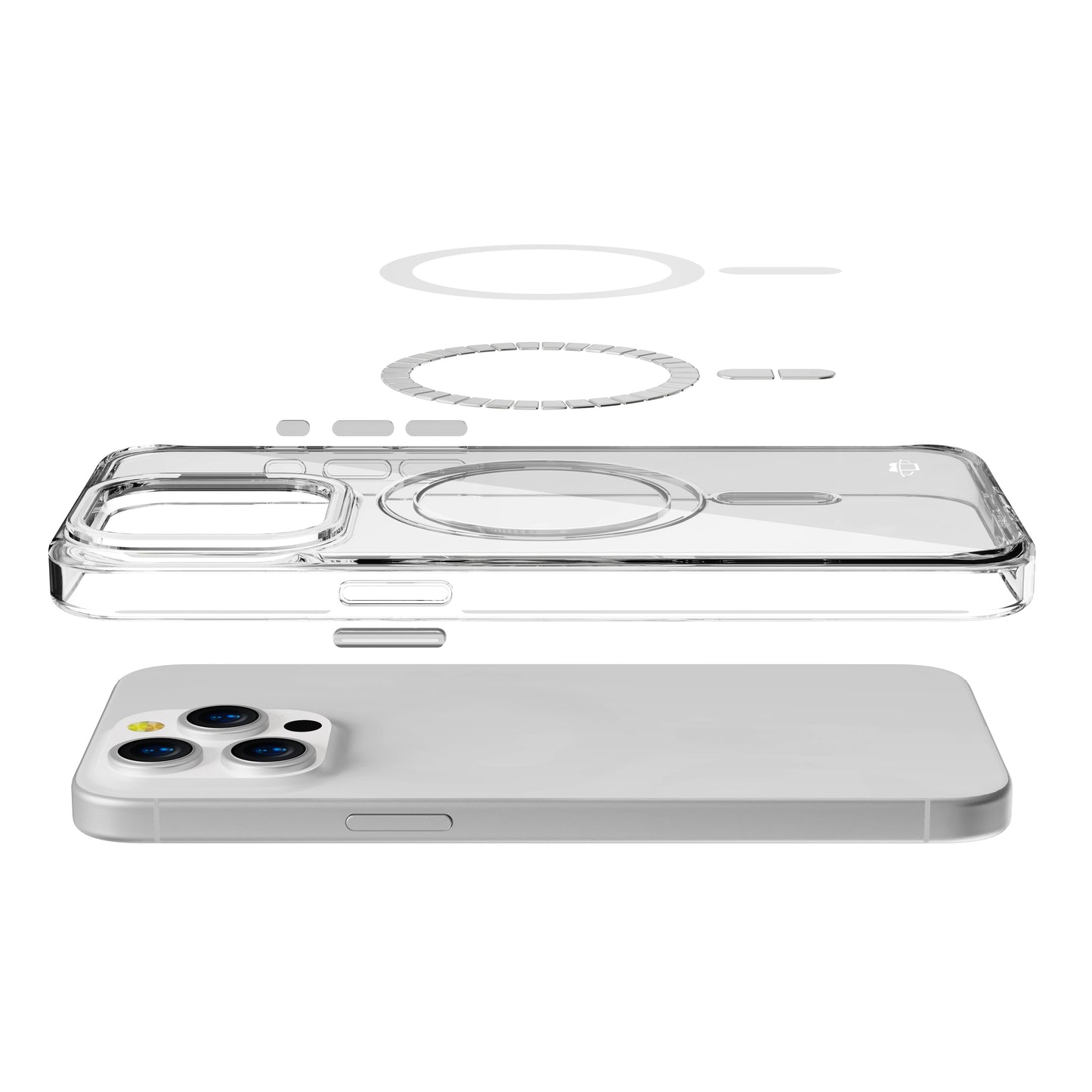 White Pure Clear Magnetic Case in Package for iPhone 14 Pro