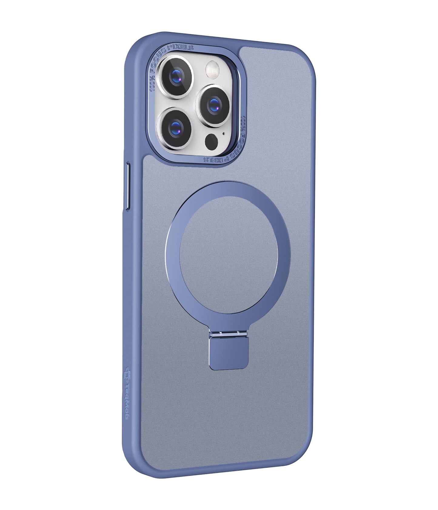 Blue Ringkick Frosted Case for iPhone 15 Pro Max