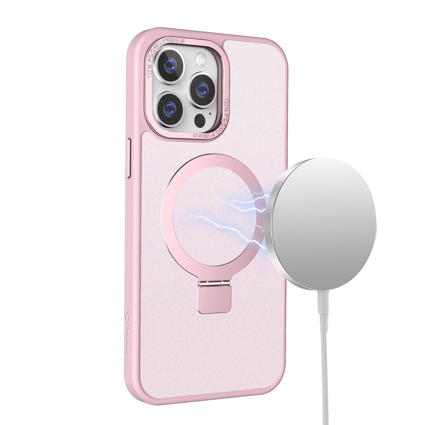 Pink Ringkick Frosted Case for iPhone 12 Pro / 12