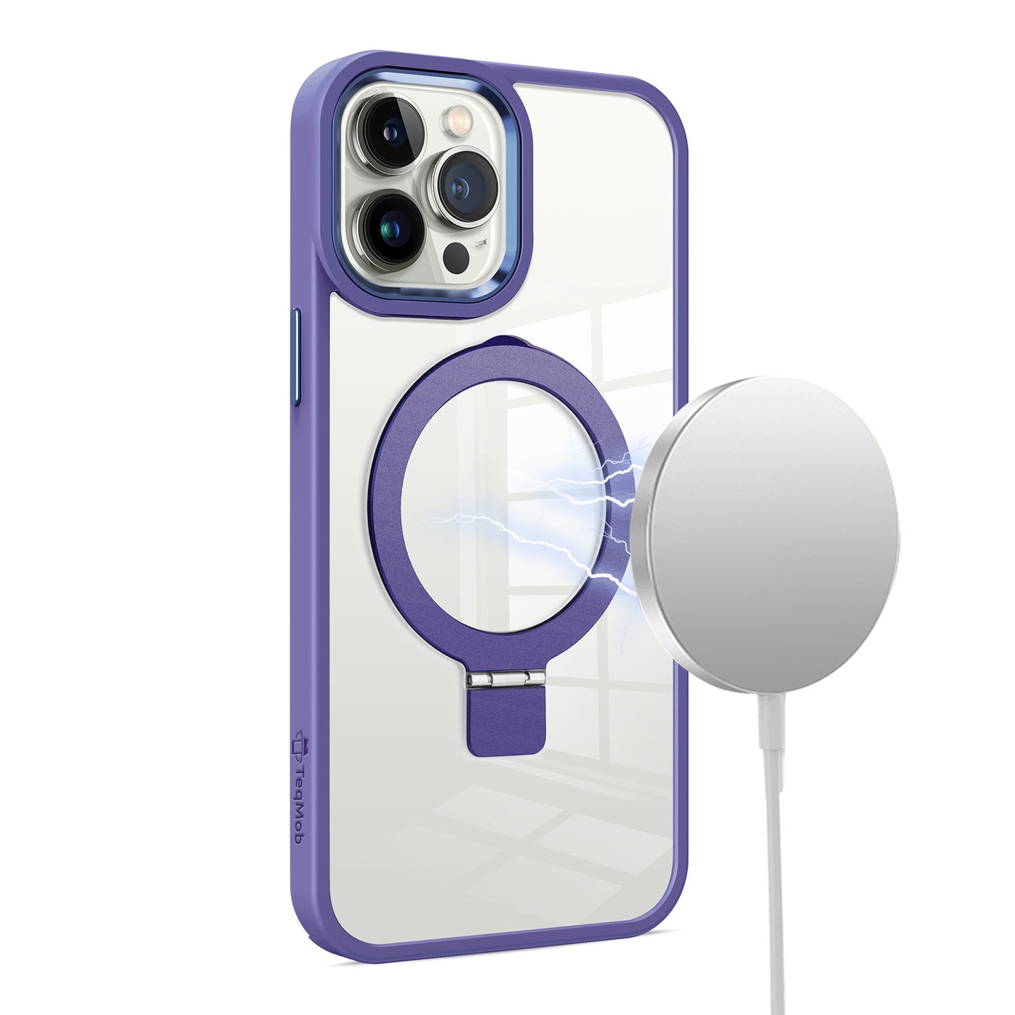 Purple Ringkick Frame Case for iPhone 15 Pro Max