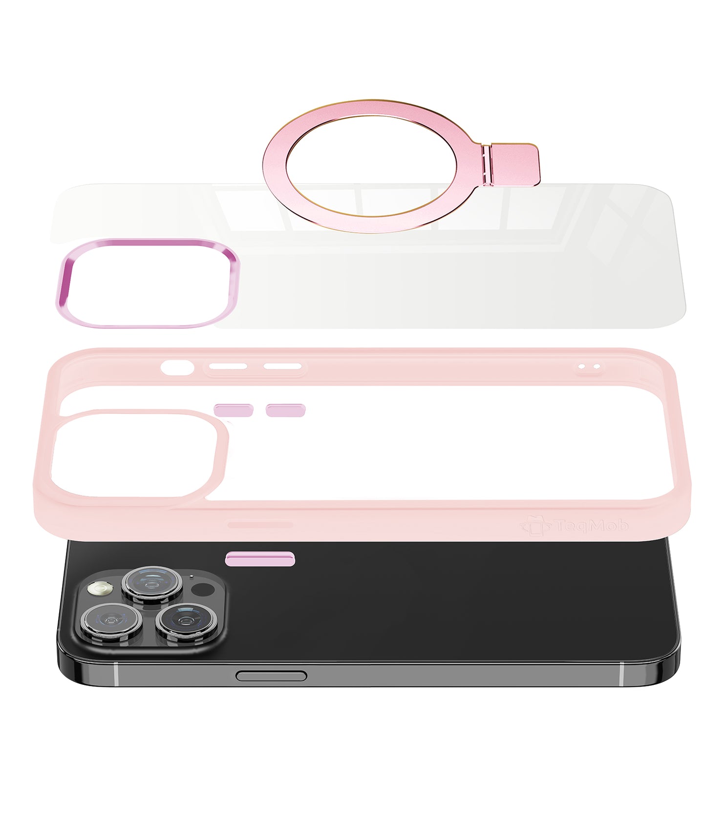 Pink Ringkick Frame Case for iPhone 15 Plus / 14 Plus