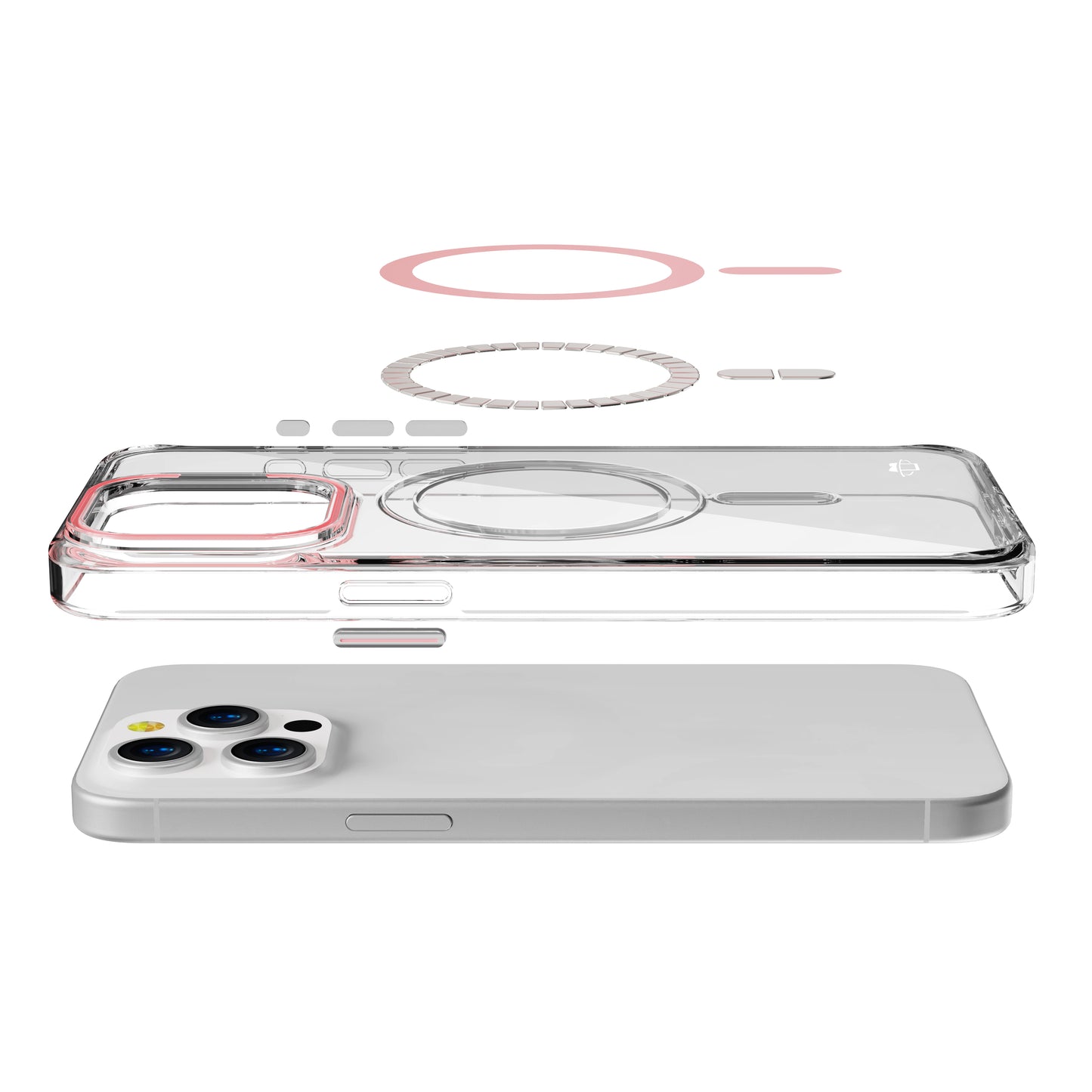 Pink Pure Clear Magnetic Case in Package for iPhone 14 Pro Max