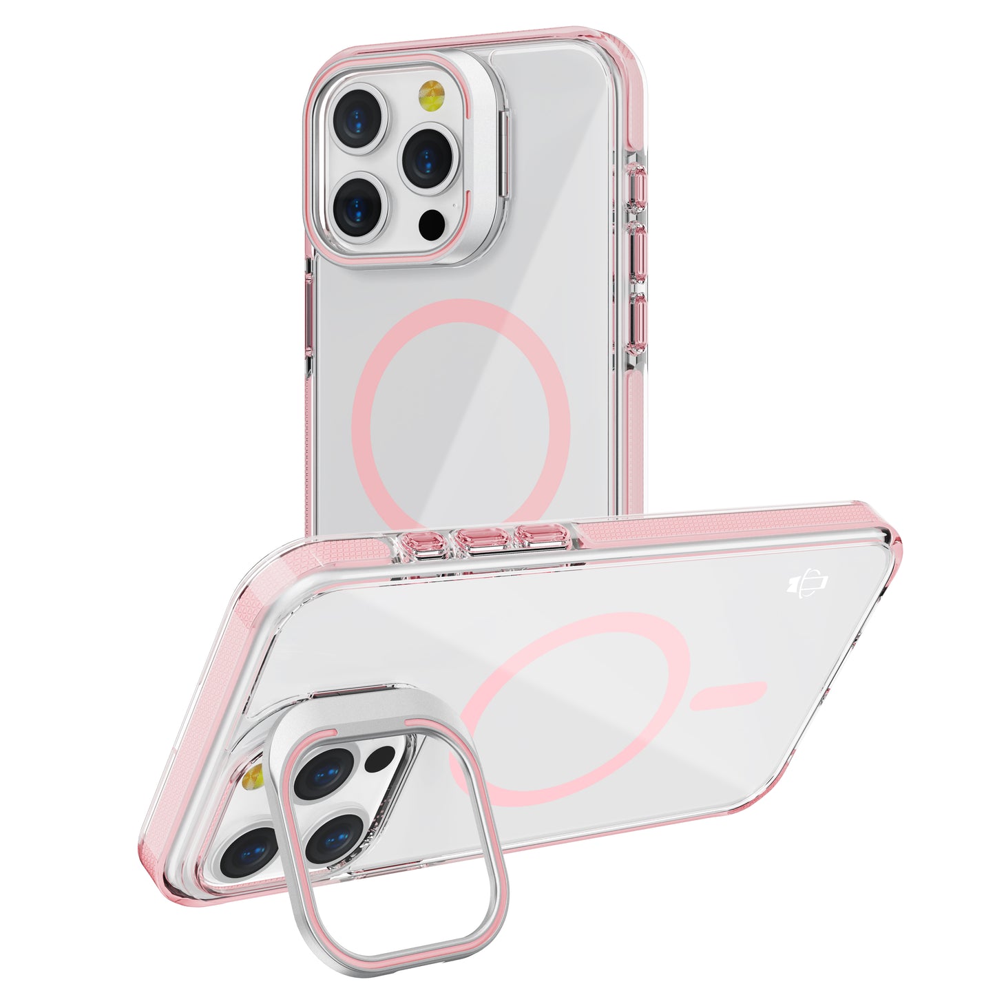 Pink Camera Kickstand Case with Magnetic Compatibility for iPhone 14 Pro Max