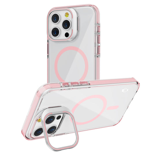 Pink Camera Kickstand Case with Magnetic Compatibility for iPhone 12 Pro / 12 6.1
