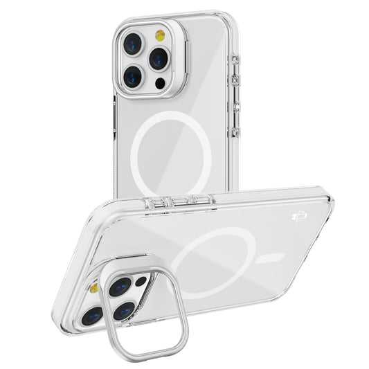 White Camera Kickstand Case with Magnetic Compatibility for iPhone 11