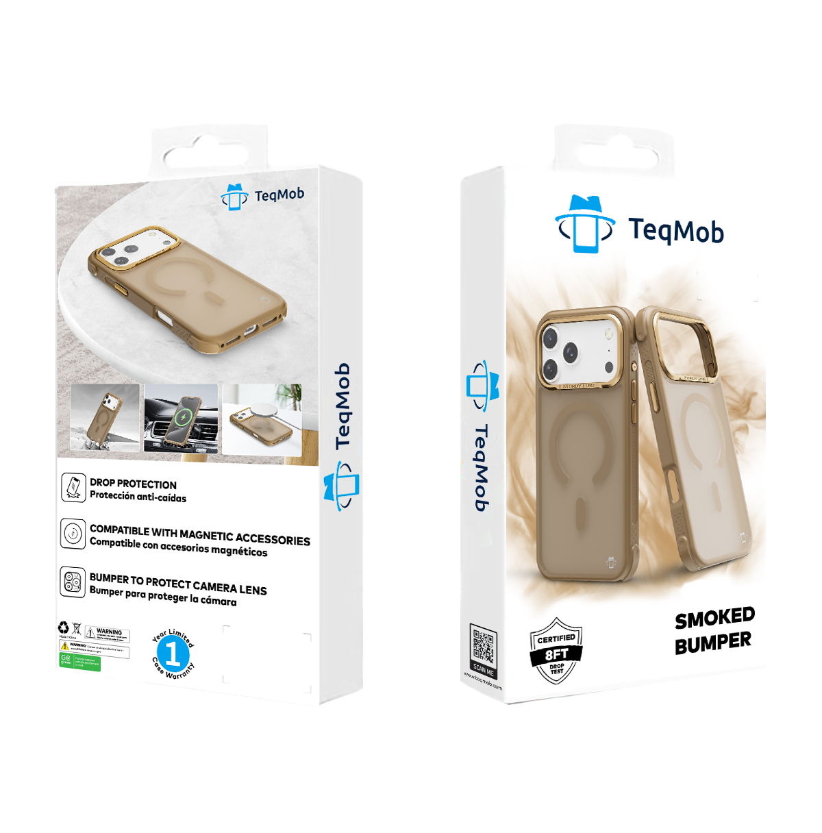 Beige Smoked Bumper with Magnetic Compatibility for iPhone 17 6.1