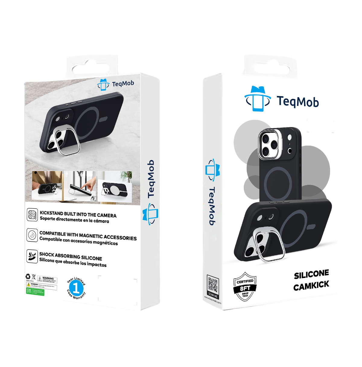 Black Silicone Camera Kickstand with Magnetic Compatibility for iPhone 17 Air