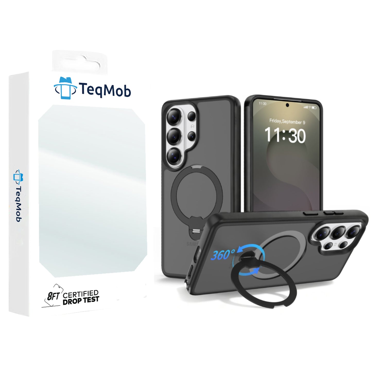 Black Smoked Kickstand with Magnetic Compatibility with Package for Samsung Galaxy S26