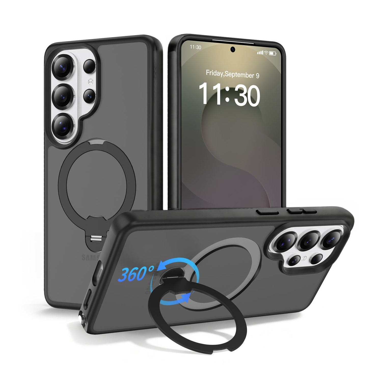 Black Smoked Kickstand with Magnetic Compatibility with Package for Samsung Galaxy S26