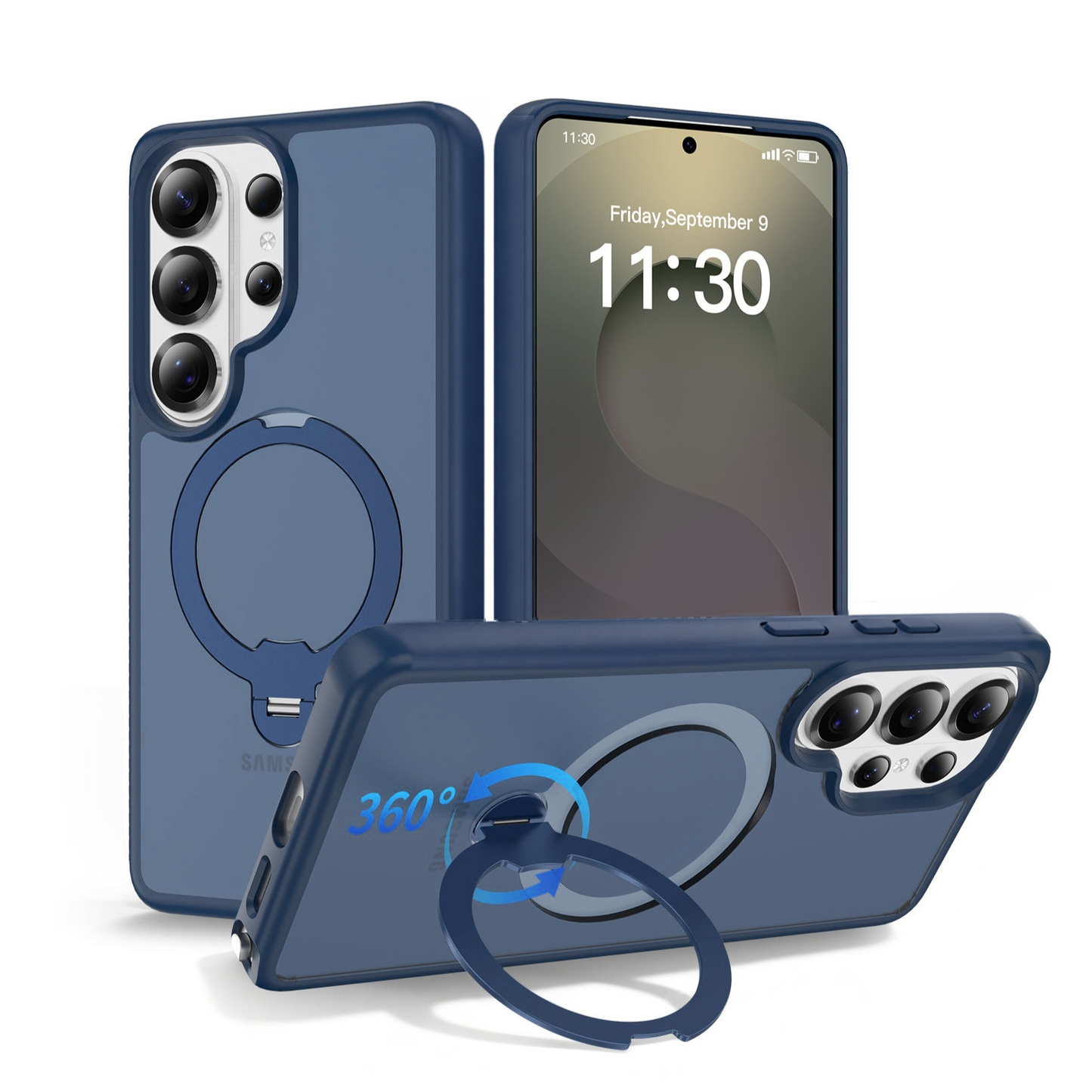 Blue Smoked Kickstand with Magnetic Compatibility with Package for Samsung Galaxy S26 Plus
