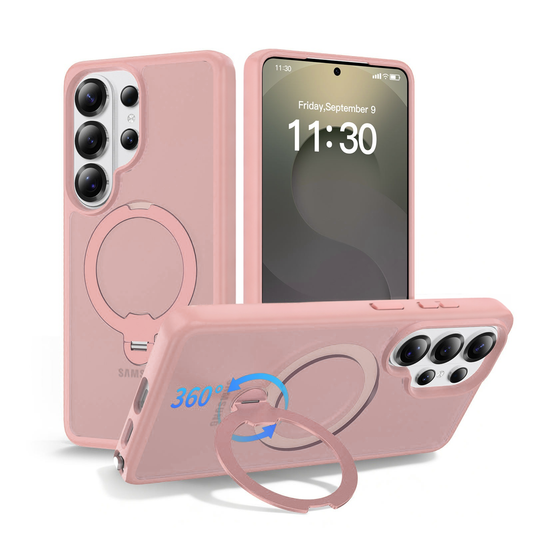 Pink Smoked Kickstand with Magnetic Compatibility with Package for Samsung Galaxy S26
