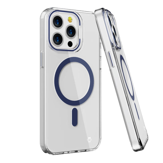 Navy Blue Pure Clear Magnetic Case in Package for iPhone 16