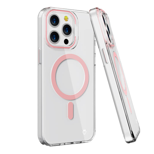 Pink Pure Clear Magnetic Case in Package for iPhone 16